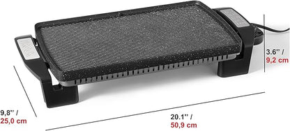 Starfrit The Rock Electric Reversible Grill & Griddle - Rock.Tec Non-Stick - Variable Temperature Control – Cool-Touch Handles - 1500W - Black