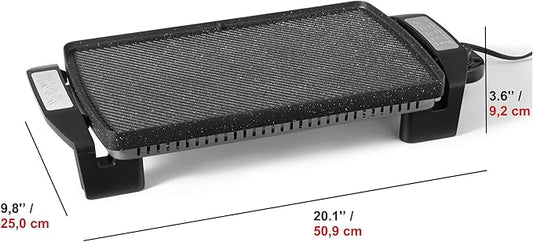 Starfrit The Rock Electric Reversible Grill & Griddle - Rock.Tec Non-Stick - Variable Temperature Control – Cool-Touch Handles - 1500W - Black