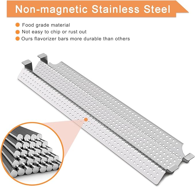 4 PC Heat Plate Tent Shield Replacement for Viking VGBQ 30 in T Series, VGBQ 41 in T Series, VGBQ 53 in T Series, VGBQ30, VGBQ41, VGBQ53, BBQ Parts Burner Cover Flame Tamer, Stainless Steel, 23 1/8"