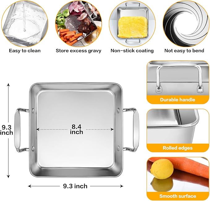 HaSteeL Beer Can Chicken Holder 3Pcs, Includes Stainless Steel Vertical Chicken Roaster Stand Rack, Heavy Duty Roasting Drip Pan & Silicone Oil Brush, Great for Smoker Grill Oven BBQ, Dishwasher Safe