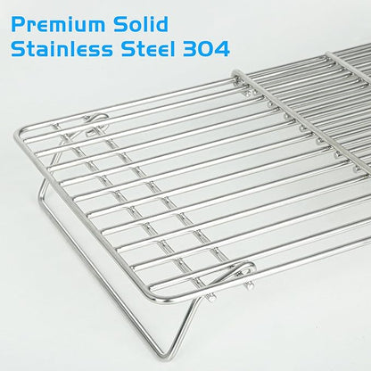 CANDANA Grill Rack for Blackstone Warming Grid Adjustable 17 22 28 36 Inch Griddle Taco Racks Upper Shelf for Weber Pit Boss Nexgrill Charbroil Tabletop Flat Top BBQ Cooking Parts Stainless Steel