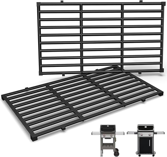 Grill Parts for Weber Spirit E210, Spirit II E210, E/S220, 17.5" Grill Grates for Weber Spirit 200 Series Grills with Front Control, Porcelain Enameled Cast Iron Grate for Weber Spirit 2 E-210, E220