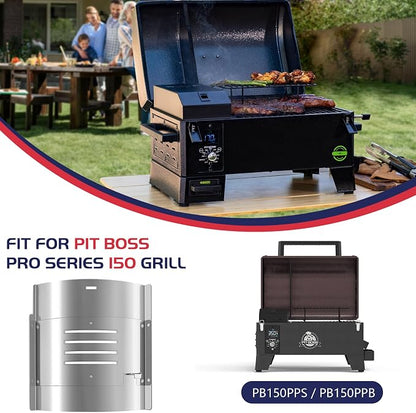 Flame Broiler Kit for Pit Boss Tabletop Portable 150 Pellet Grills Pro Series II Mahogany 150PPS Replacement Parts Pitboss Diffuser Heat Deflector Plate Smoker BBQ Accessories