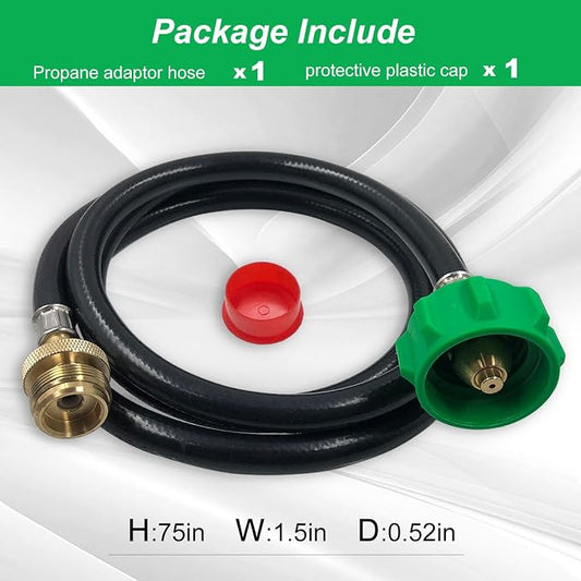 6FT for Weber Adapter Hose for Weber Q Series, for Weber Traveler Grill Accessories, for Weber Q 1000 1200 2000 2200, 1lb to 20lb Propane Adapter, Use with Grills, Stoves, Lanterns, Heaters