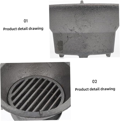 Portable Cast Iron Charcoal Stove Outdoor for Camping Picnics Backyard Cooking Sturdy Barbecue Tool for Charcoal Cooking Outdoor Events