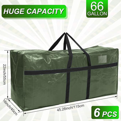 4 Pcs 66 Gallon Extra Large Moving Bags Heavy Duty Storage Bag with Strong Zipper Handle Foldable XXL Jumbo Storage Tote Packing Moving Box for College Dorm Travel Cloth Duffle (Green)