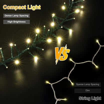 500 LED String Lights - Outdoor, 46ft, 500LED, Warm White, Plug-in Twinkle Fairy Lights with 11 Modes, Bedroom, Christmas