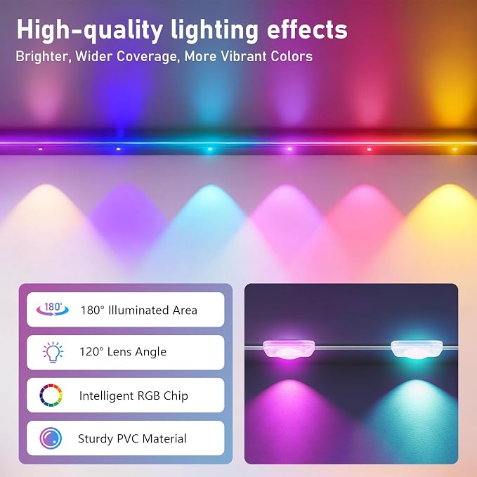 AHAWILL 100FT Christmas Permanent Outdoor Lights, IP67 Eaves Lights | Waterproof Outdoor Christmas Strings for House with Remote & APP