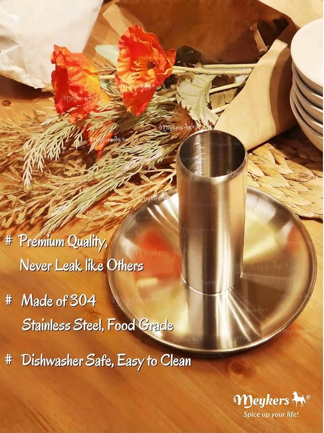 Meykers Beer Can Chicken Stand [New Upgraded] for Grill Smoker Oven | Vertical Beer Butt Chicken Holder Roaster | Made of 304 Stainless Steel Dishwasher Safe | BBQ Rack Barbeque Accessories (1 Pack)