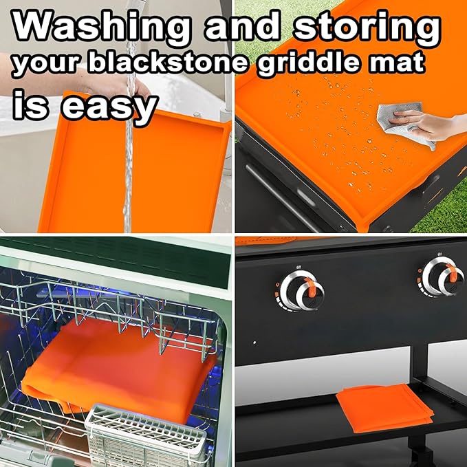 28in Premium Silicone Griddle Cover Mat for Blackstone Griddle 28 Inch - Hermetic Protection from Rust & Debris All Year, Fits All Blackstone 36 Inch Models - Food Grade Silicone(Orange)