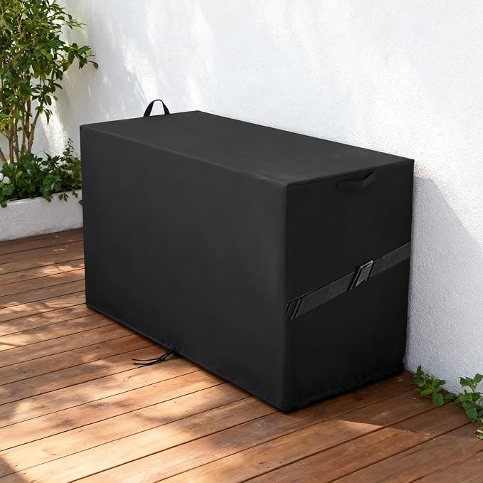 Outdoor Storage Box Cover-59.7"L x 28.5"W x 35.4"H | Waterproof Outside Patio Storage Bench Deck Boxes Covers Resin Storage Bin Cover