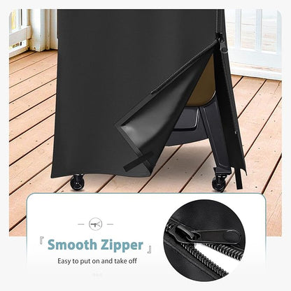 SHINESTAR Upgraded 73550 Vertical Pellet Smoker Cover for Pit Boss 4/5-Series, PBV4PS1, PBV5PW1, PBV4PS2, Sturdy & Waterproof, Special Zipper Design, Black