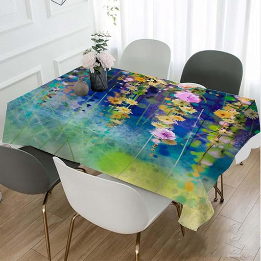 TKS MITLAN Colorful Spring Tablecloth 60x84 Inch Rectangular Flower Vines Vibrant Oblong Table Cloth Kitchen Table Decorations for Home Dinner Party
