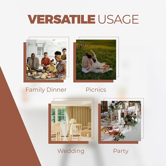 Decorelia Faux Linen Square Tablecloth for Dining Room,Waterproof Texture Decorative Farmhouse Table Cloth for Indoor Outdoor Party, Holiday, Banquet Picnics, Patio,52 x 52 Inch (Square),Burnt Orange
