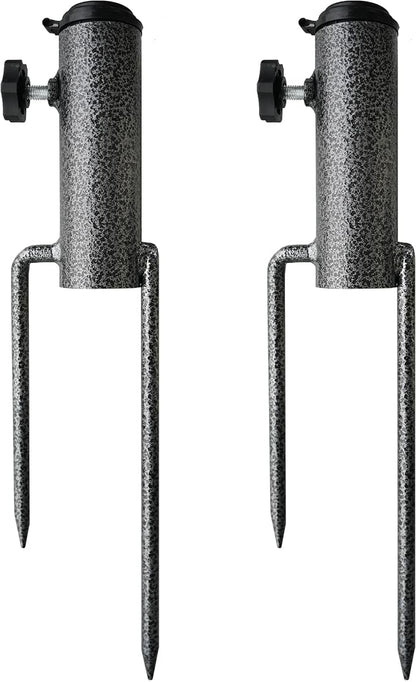 AMMSUN Adjustable Portable Umbrella Base, Upgraded Heavy Duty Metal Holder-Stand-Sand Grass Auger,for Flag, Umbrella, Fishing Rod, Outdoor Park Patio Beach Ground Ideal for Use in Soil, Grass