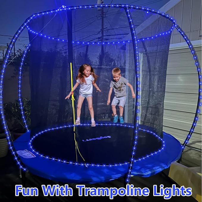 QITONG Blue Solar Rope Lights, 2 Pack Each 33ft 100 LED String Light Outdoor, Fairy Lights in Clear Thin Tube with 8 Modes