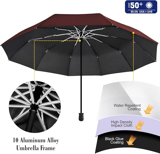 XLINGZA UPF 50+ Beach Umbrella with Adjustable Universal Clamp