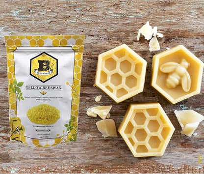 Beesworks Yellow Beeswax Pellets (3 lb) | 100% Pure, Cosmetic Grade, Triple-Filtered Beeswax for DIY Skin Care, Lip Balm, Lotion, and Candle Making