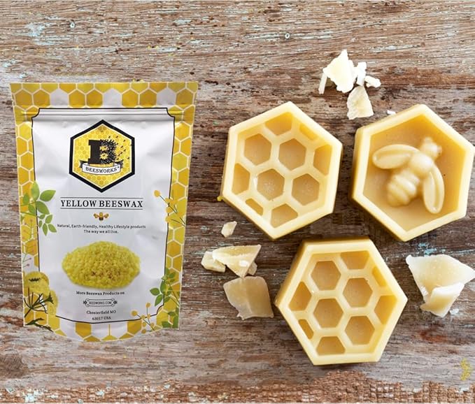 Beesworks Yellow Beeswax Pellets (5 lb) | Bulk | 100% Pure, Cosmetic Grade, Triple-Filtered Beeswax for DIY Skin Care, Lip Balm, Lotion, and Candle Making |