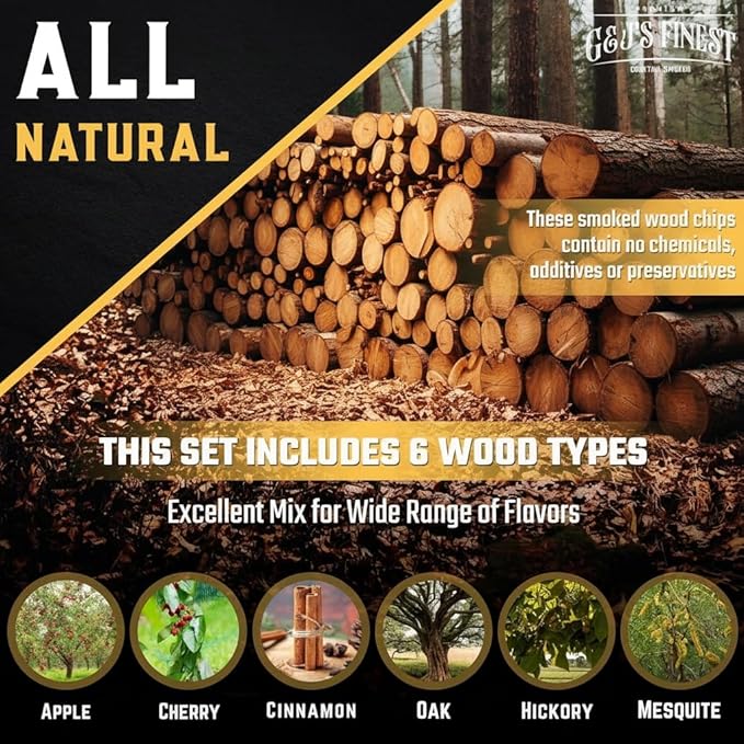 Whiskey Smoker Kit with QuadTorch, 6 Wood Chips, & Wood Box for Smoking Drinks| Cocktail Smoker Kit| Bourbon Smoker Kit| Old Fashioned Smoker Kit| Smoked Whisky Gift for Father's Day (No Butane Incl.)