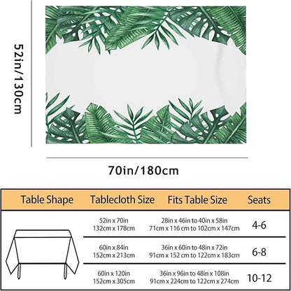 TKS MITLAN Palm Tree Leaves Tablecloth 52 x 70 Inch Rectangular Summer Tropical Green Leaf Oblong Table Cloth Kitchen Table Decorations for Home Dinner Party