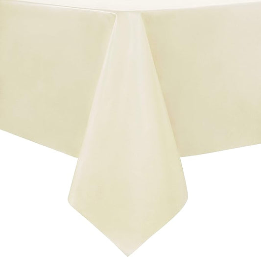 sancua Waterproof Square Vinyl Tablecloth Table Cloth 54x54 Inch, Grey | 100% Oil Spill Proof, PVC Material, Wipe Clean Table Cover for Dining Tables, Buffet Parties and Camping