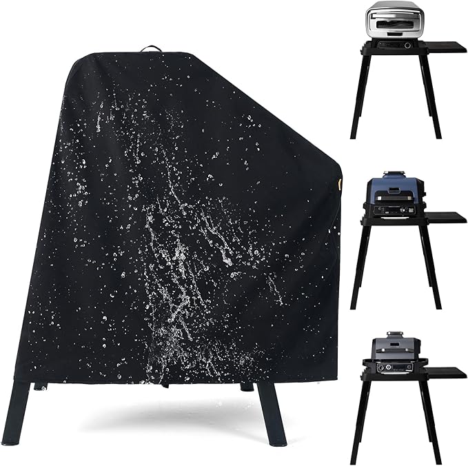 Waterproof Cover for Ninja XSKUNSTAND Outdoor Stand with One Side Table, Grill Accessories for Ninja Woodfire Grill OG300/700/800/900 Series & Oven OO101, for Artisan Pizza Oven MO201 (Cover Only)