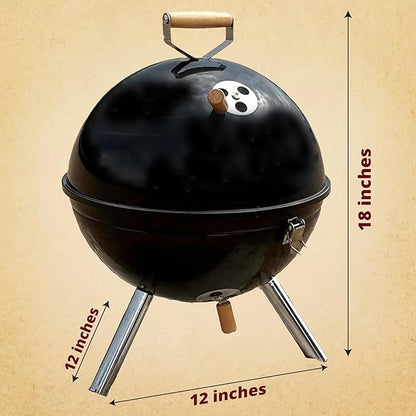 Freedom Stove Charcoal Grill: 12-Inch Portable Outdoor BBQ, Lightweight with Latching Lid – Ideal for Tailgating, Camping, and Family Gatherings – Black