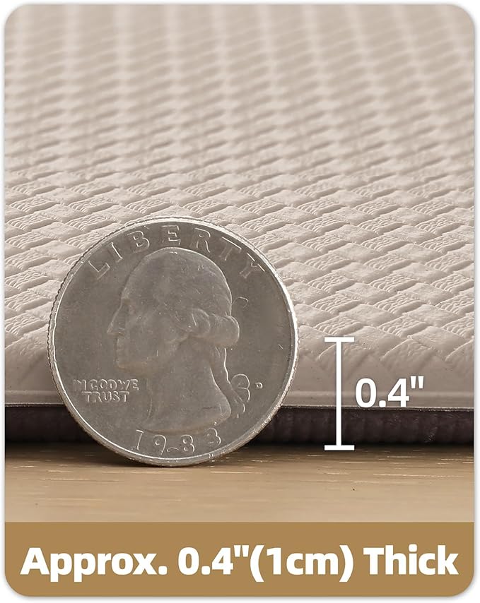 Color&Geometry Anti Fatigue Cushion Kitchen Mat for Floor -24"x87",Wide,Easy Clean, Water & Oil Proof, Anti Slip, Foam Rubber Runner Rug for Front Sink Comfort Standing,Dark Beige