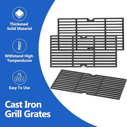 DGF493BNP DGH474CRP Grill Grates Replacement Parts for Dyna Glo Grill Grates 4 5 Burner Gas Grate DGF493PNP-D DGB495SDP-D Backyard BY13-101-001-12 Uniflame GBC1134W Cast Iron Cooking Grates Grids