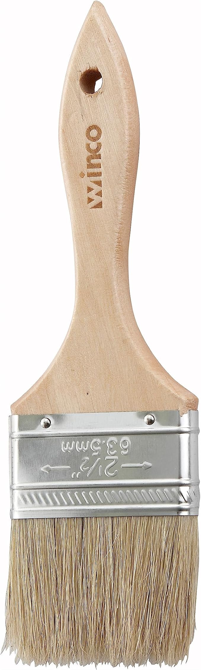 Winco 2 1/2" Boar Bristle Pastry Brush | Durable Bristles, Basting, Glazing, Marinades, Butter and Pastry Prep, Metal ferrules
