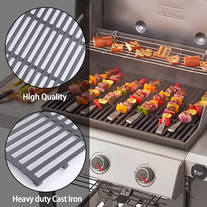 Hongso genesis ii grates for Weber Genesis II 300 Series E310 S310 E315 S315 E325 S325 E330 S330, II LX S & E 340, Genesis 2 GS4 Gas Grill, Cooking Grids Replacement Parts for 66095 66802, Cast Iron
