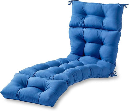 Greendale Home Fashions 72 x 22-inch Outdoor Chaise Lounge Cushion, Blue
