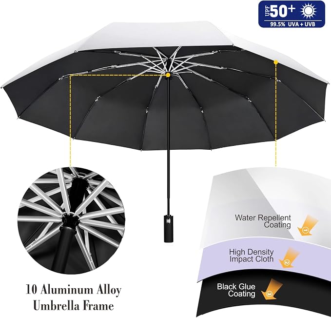 XLINGZA UPF 50+ Beach Umbrella with Adjustable Universal Clamp