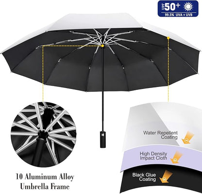 XLINGZA UPF 50+ Beach Umbrella with Adjustable Universal Clamp