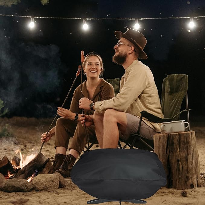 Ragyzity Waterproof Portable Grill Cover for Weber Q 7110/100/1000 Series, Outdoor Grill Cover UV Resistant Barbeque Grill Cover, Portable Heavy Duty Gas Grill Cover BBQ Cover with Drawstring