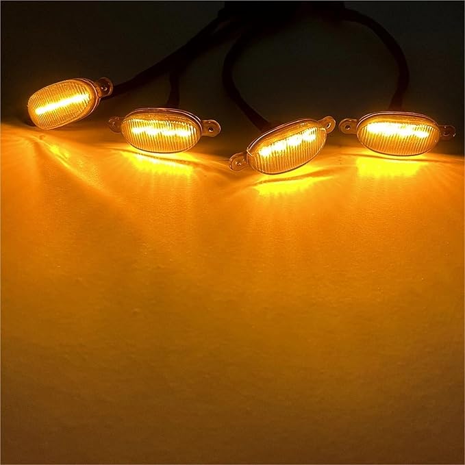 1pc Universal Car Front LED Grille Light Amber Grill Daytime Running Light LED Eagle Eye Lamp for Off-Road SUV Truck 12V