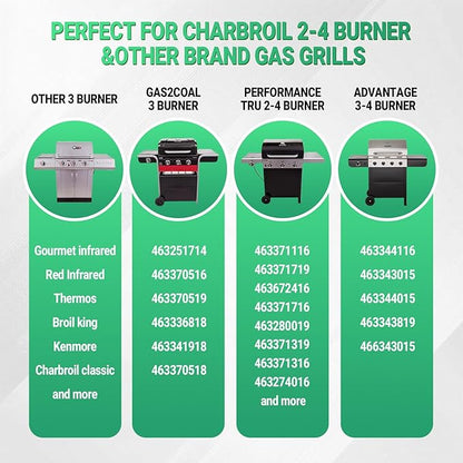 Cast Iron Grill Grates for Charbroil Advantage 4 Burner 463344116 463370719 463343015, 16 15/16" Cooking Grids Grill Grates Replacement for Advantage 2 Coal Parts 463340516 Gas Grill