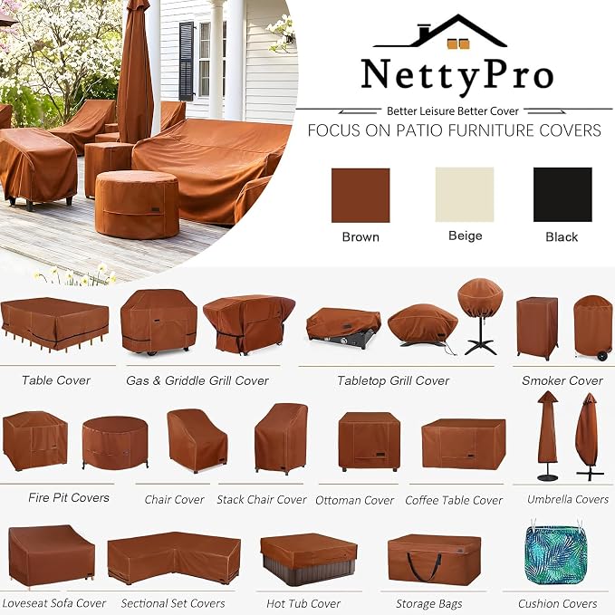 NetttyPro Electric Smoker Cover for Outside Masterbuilt Smoker 40 inch, Brown