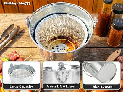 Grease Drip Bucket with 20 Pack Disposable Aluminum Grease Liners BAC407 Replacement Parts for Traeger Pro Series 575/780 20/22/34 Ironwood 650/885 Pit Boss Pellet Grills