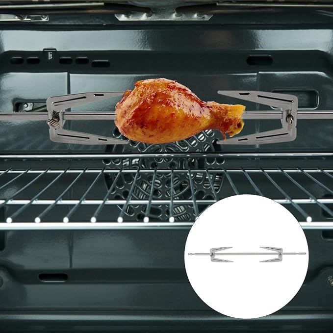 Alipis Stainless Steel Air Fryer Forks Set 13.38In Roast Chicken Forks for Rotisserie Rod Adjustable Grill Forks for Home Barbecue Oven and Outdoor Cooking