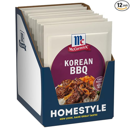 McCormick Seasoning Mix, Korean BBQ, For Sweet & Savory Korean BBQ Steak in Just 25 Minutes, 1.12 oz (Pack of 12)