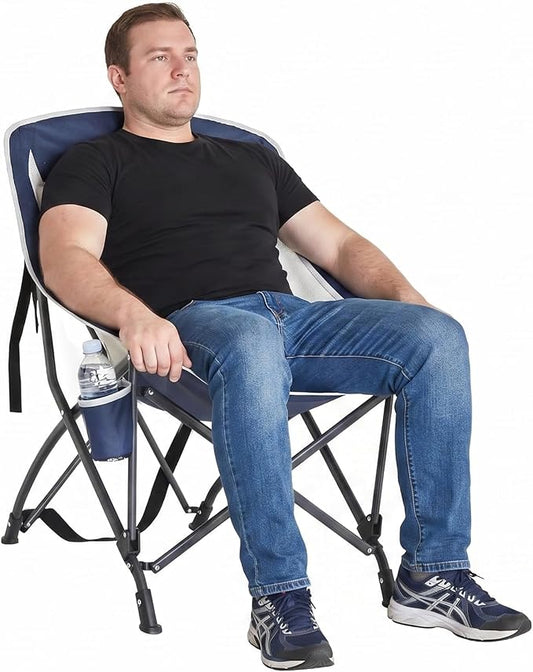 Alvantor Folding Camping Chair with Breathable Mesh, Portable Outdoor Chair for Adults, Heavy Duty Steel Frame Supports 250 lbs, Built-in Cup Holder, Carry Strap for Camping Beach Sports Tailgating