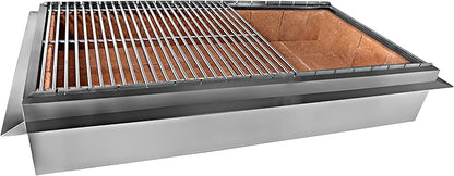 Stone Series Built-In Charcoal Grill for Outdoor Kitchen Islands, 14-Gauge Stainless Steel Shish Kabob Mangal Skewer Grill, Made in USA, Heavy-Duty Outdoor BBQ Grill (36 Inch)