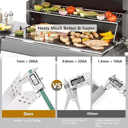 Criditpid Grill Heat Tent Plate Flame Tamer for Grillmaster 720-0697 720-0737, Nexgrill 720-0830H 720-0783E 720-0830A 720-0830D, Stainless Steel Burner Cover Replacement Parts for Nexgrill 720-0830H.