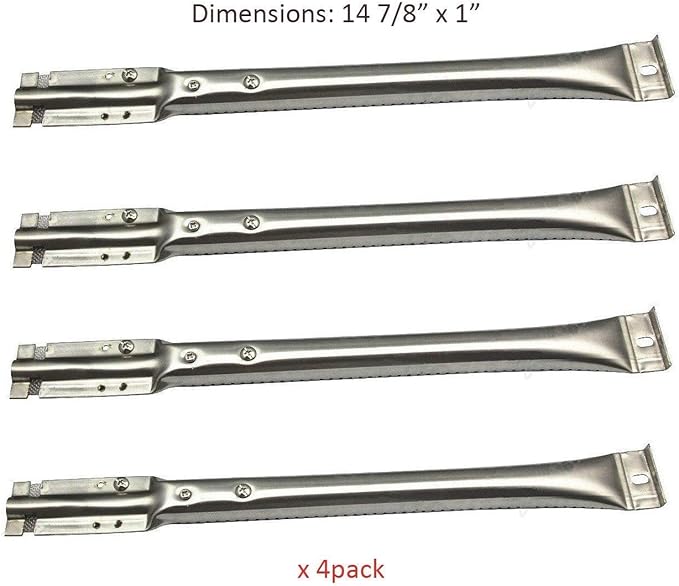 BBQ-Element Grill Heat Shields and Grill Burners Replacement Kit for Nexgrill 720-0670C, 720-0670A, 4 Pack Burner Tubes & Heat Plates for Kenmore 122.16641900 Grill Models