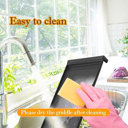 Upgraded WB31X24738 Cast Iron Griddle Replacement for GE Stove Parts WB31X24998 GE Stove Top Griddle WB31X49806 General Electric Gas Range Cooktop Center Griddle Plate JGB700SEJ4SS Flat Top Pan