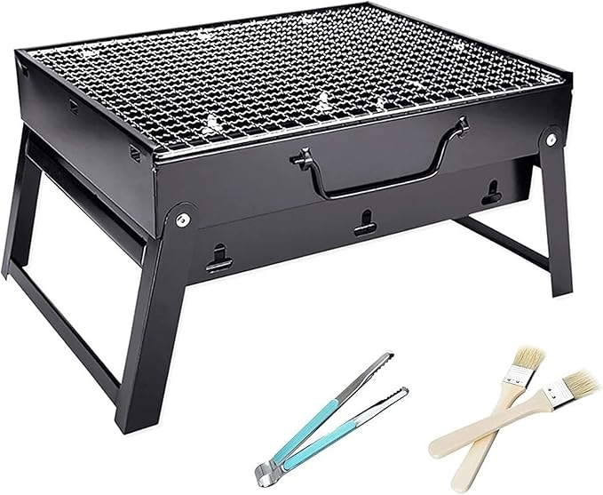 Portable Charcoal Grill Folding Barbecue Grill for Camping BBQ Outdoor Picnic Party Cooking Rack Tools Mini BBQ Grill Charcoal Grills,A-1