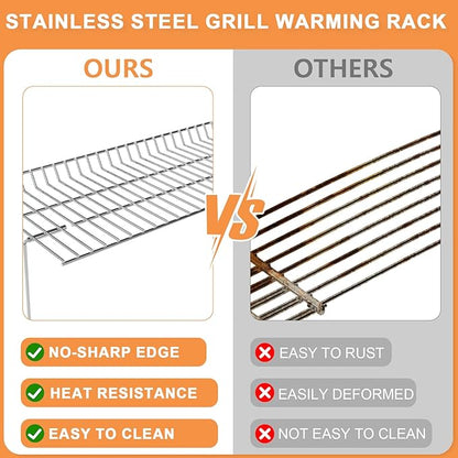 Grill Warming Rack for CharGriller 5050 Replacement Parts, Accessories for Char Griller Top Rack 5050 3001 3008 5650 Cooling Rack, Grill Warmer for Char Griller Grill Replacement Parts,Stainless Steel