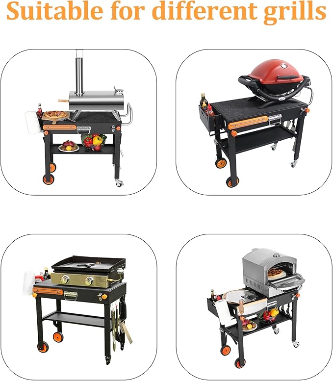 Grill Table and Grill Cover Fit Blackstone Griddle 22” or 17” and stand | Grill Cover for Blackstone 22 inch Griddle and Stand,Barbeque Griddle Cover Waterproof,BBQ Cover with Windproof Straps
